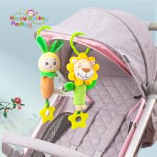 HappyMonkey嬰兒玩具0-3歲嬰兒車掛床掛搖鈴毛絨安撫小風鈴玩具